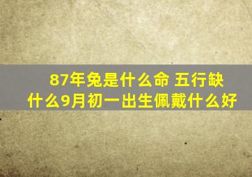 87年兔是什么命 五行缺什么9月初一出生佩戴什么好